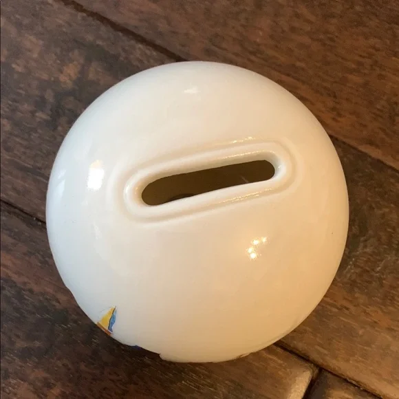 Natural Life White Ceramic Coin Bank w/ Colorful Houses Big Dreams Start Small - Picture 4 of 4